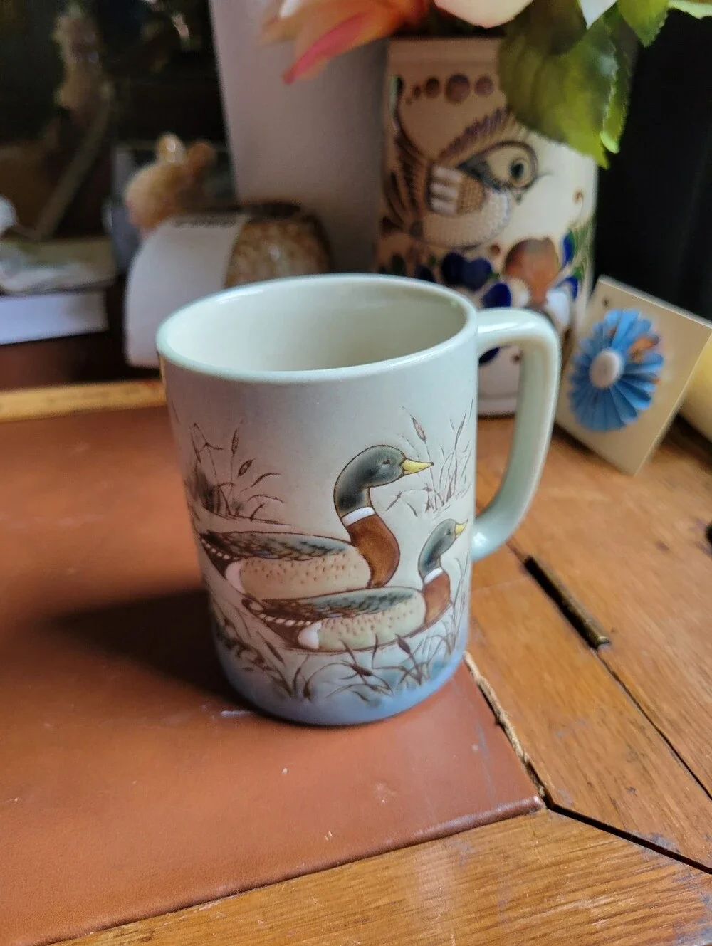 vintage Otagiri stoneware mug mallard duck pair, 4